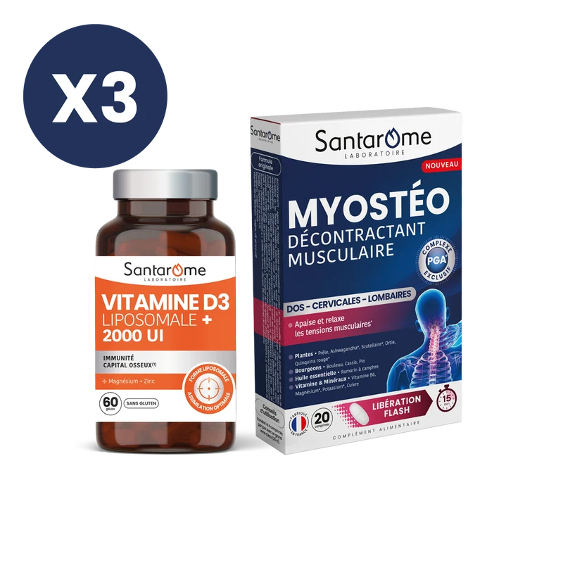 Pack Confort Musculaire - Vitamine D3 + Myostéo