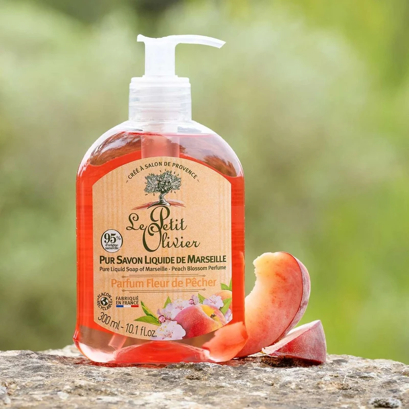 Pur Savon Liquide de Marseille - Parfum Fleur de Pêcher