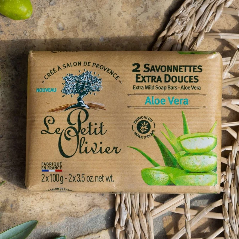 2 Savonnettes Extra Douces - Parfum Aloe Vera