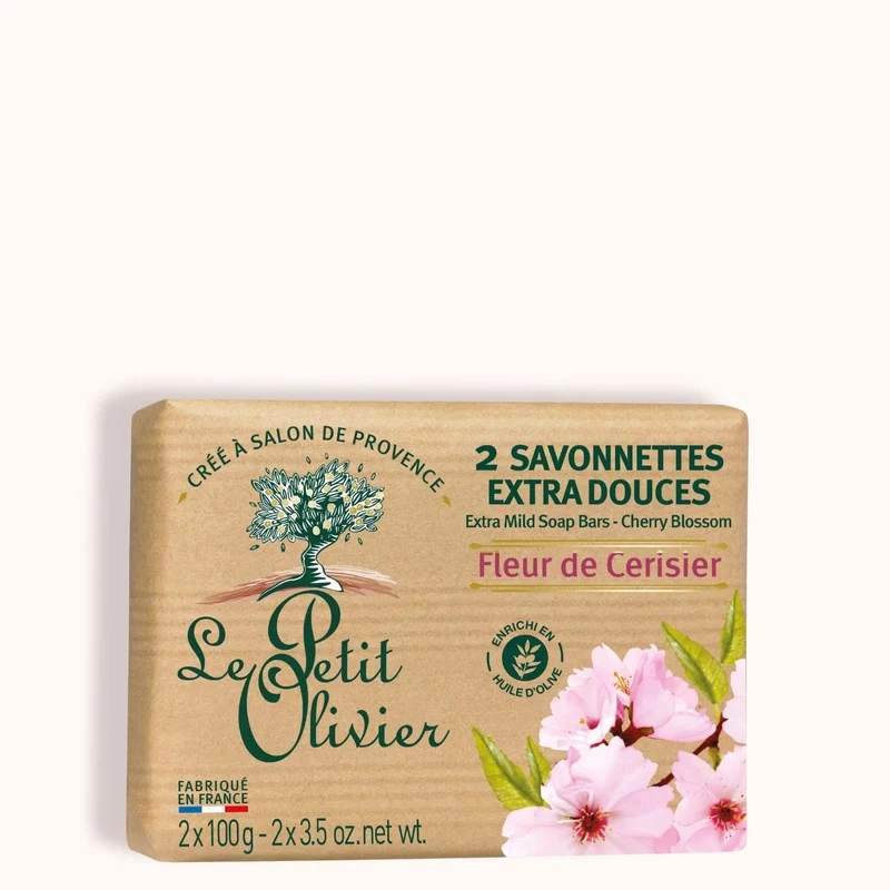 2 Savonnettes Extra Douces - Parfum Fleur de Cerisier