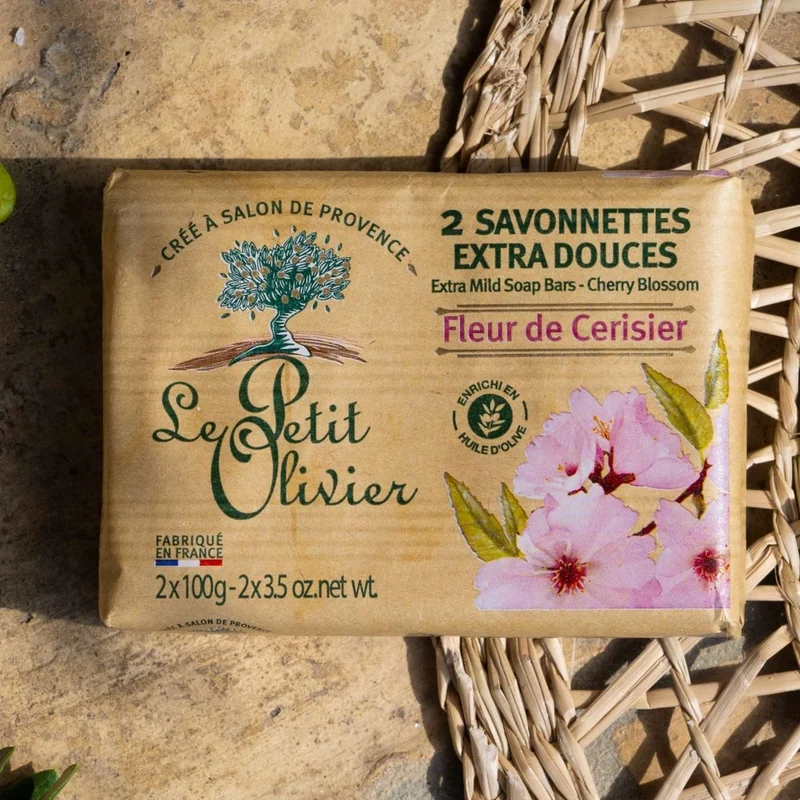 2 Savonnettes Extra Douces - Parfum Fleur de Cerisier