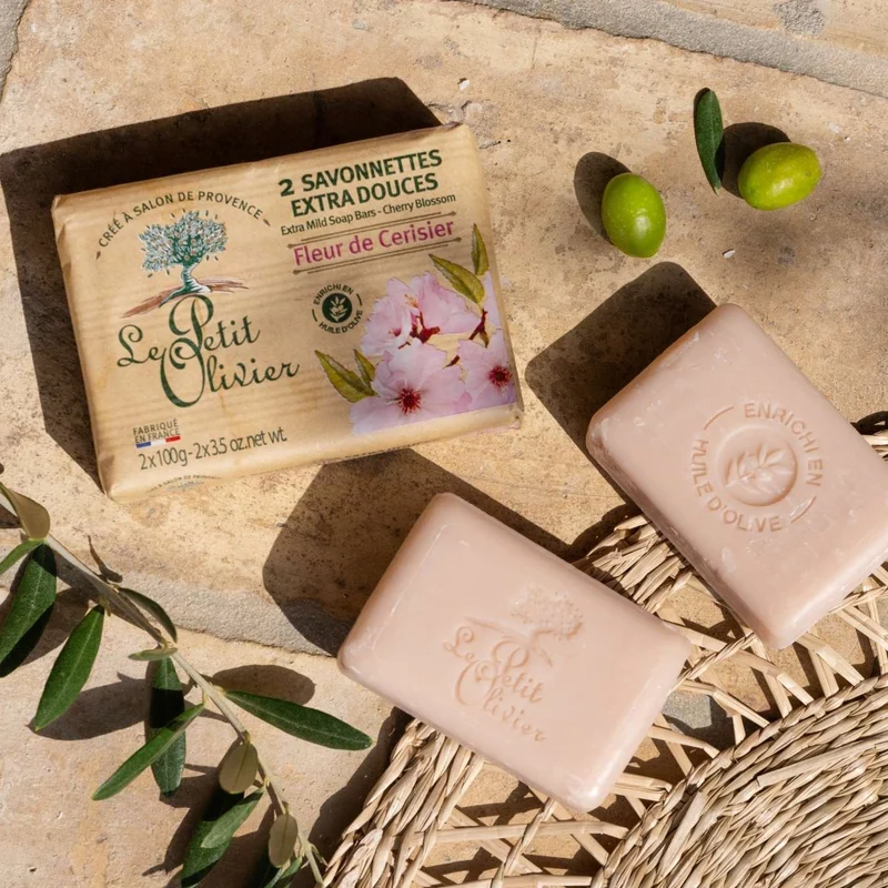 2 Savonnettes Extra Douces - Parfum Fleur de Cerisier