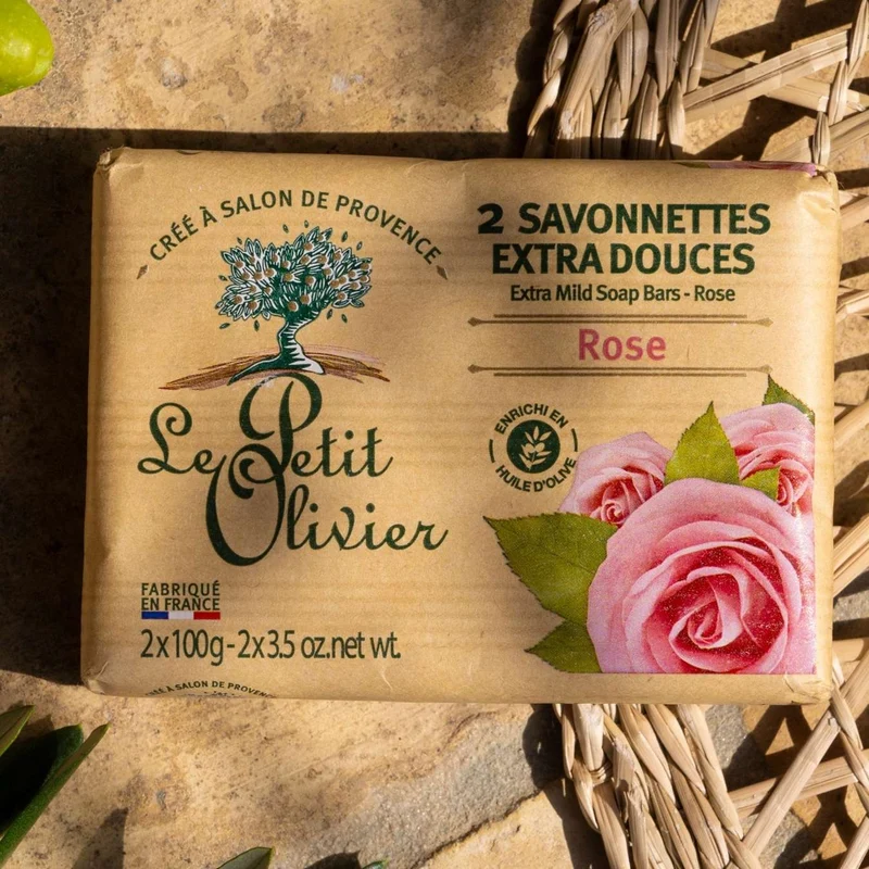 2 Savonnettes Extra Douces - Parfum Rose