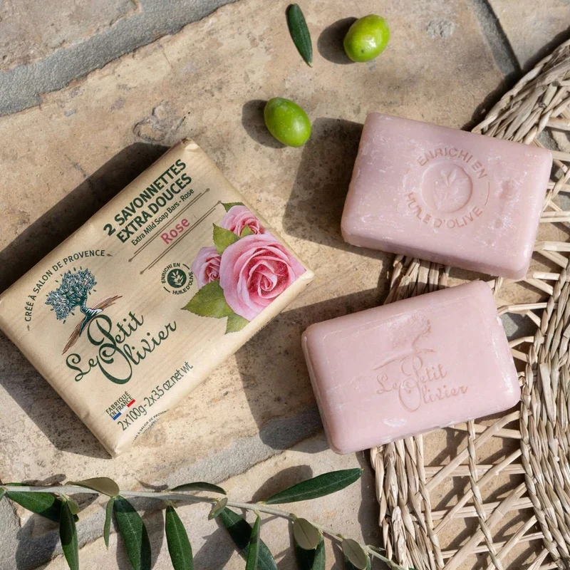 2 Savonnettes Extra Douces - Parfum Rose