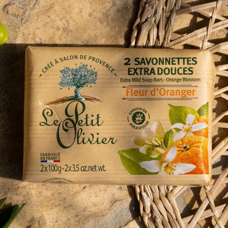 2 Savonnettes Extra Douces - Parfum Fleur d'Oranger