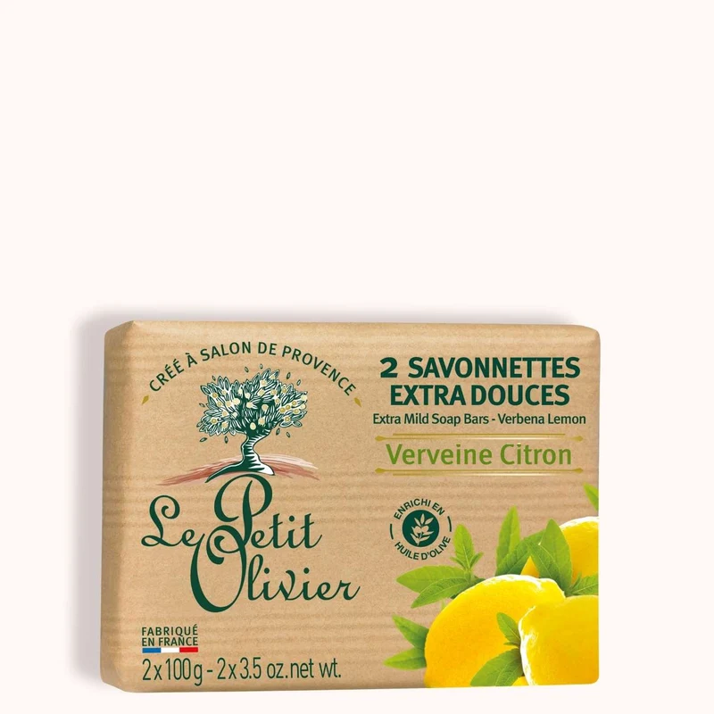 2 Savonnettes Extra Douces - Parfum Verveine Citron