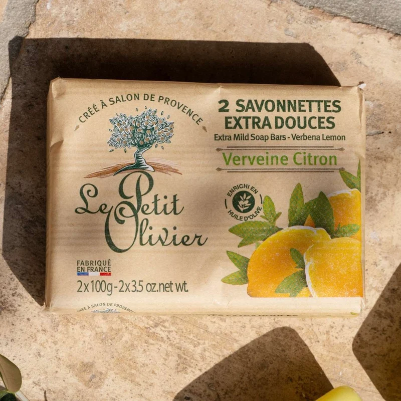2 Savonnettes Extra Douces - Parfum Verveine Citron