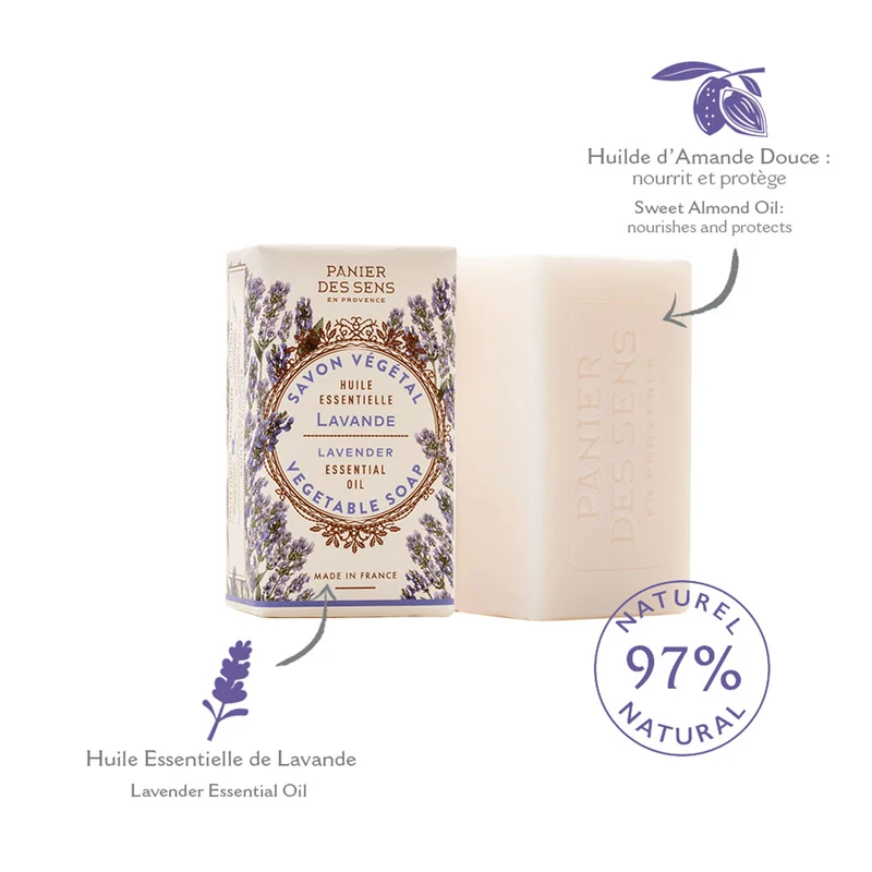 Savon solide végétal - Lavande Apaisante 150g