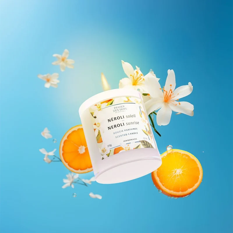 Bougie parfumée cire végétale - Parfum Néroli Soleil 275g