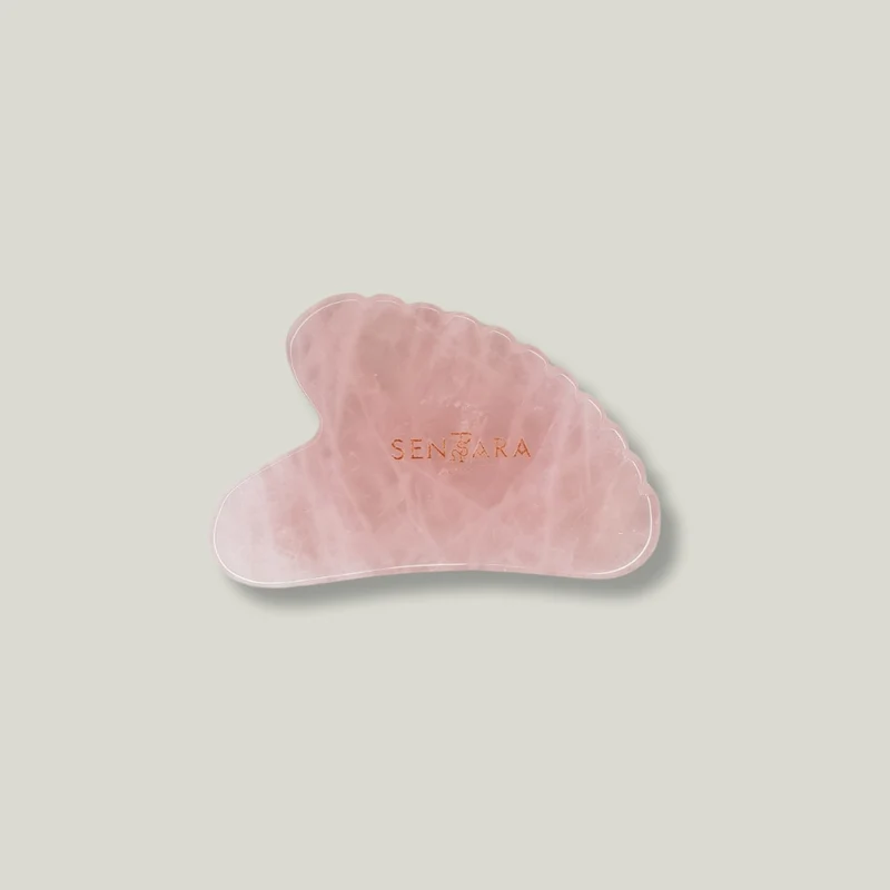 Gua Sha Coeur à dents Quartz Rose