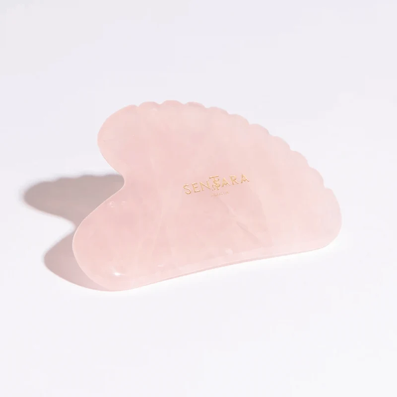 Gua Sha Coeur à dents Quartz Rose