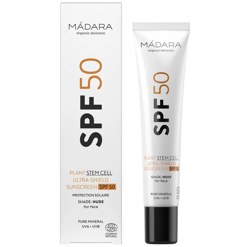 Crème solaire visage anti-âge teintée SPF50