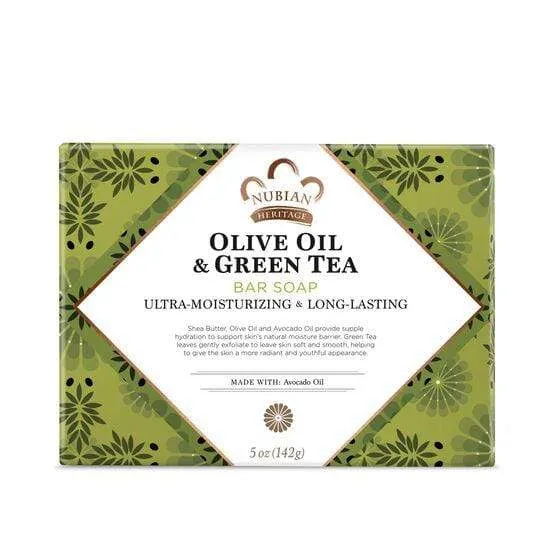 Nubian Heritage - Olive oil & Green Tea - Savon visage ultra hydratant & longue durée - 142g