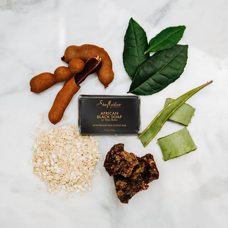 Shea Moisture - African Black Soap - Savon noir africain anti-acné - 99g (1 barre)