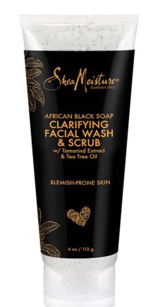 Shea Moisture - African Black Soap - Nettoyant & Gommage visage "Clarifying" - 113g