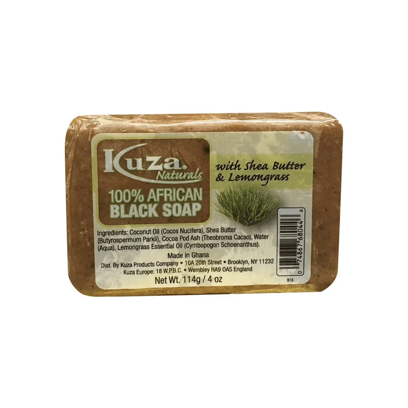 Kuza - 100% African black soap shea Butter and Lemongrass - 114g