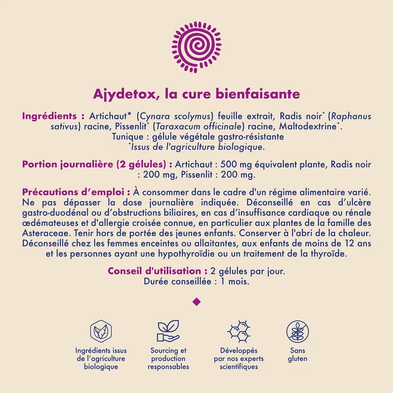 AJYDETOX BIO - Digestion et foie - Compléments alimentaires - Dépuratif