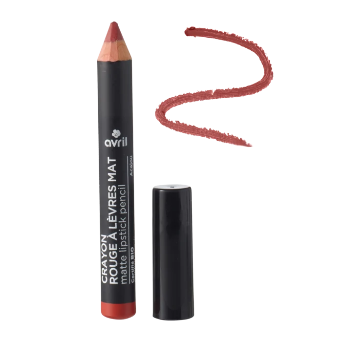 Crayon rouge à lèvres mat Acajou certifié bio
