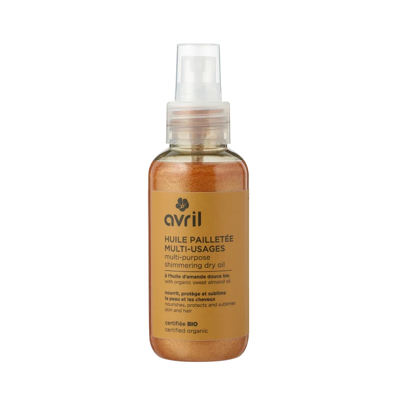 Huile pailletée multi-usages 100ml - Certifiée bio