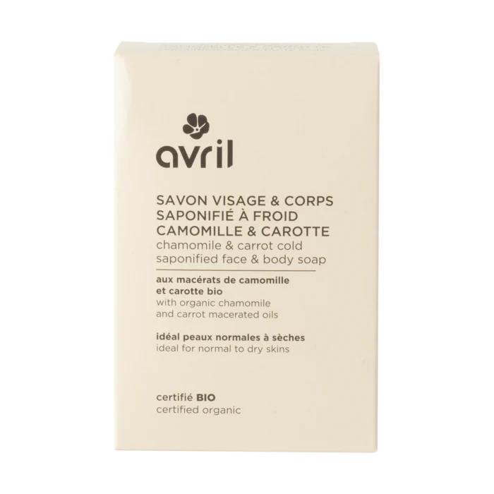 Savon à froid visage & corps camomille & carotte 100 g certifié bio