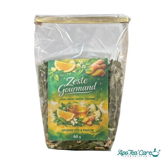 Tisane Zeste Gourmande 60g – Citron, Pomme, Verveine & Gingembre | L’ApoTea’Care
