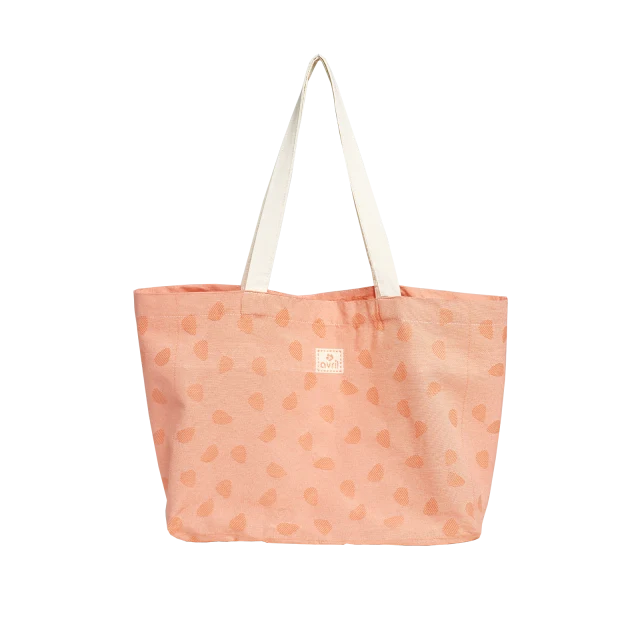 CABAS AVRIL CORAIL EN FIBRES RECYCLÉES 38 X 30 CM