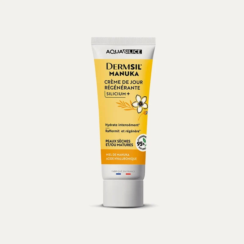 Soin visage jour hydratant à l'Acide Hyaluronique, Miel de Manuka et Silicium Organique