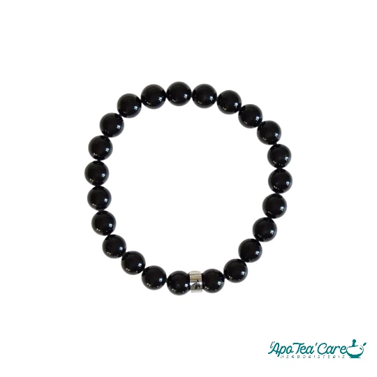 Bracelet Tourmaline Noire Perles rondes 8 mm
