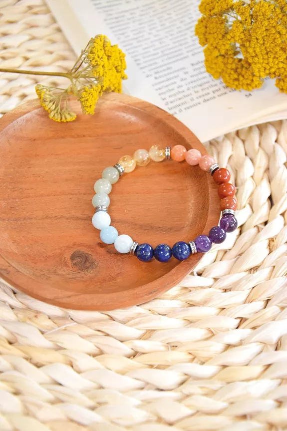 Bracelet 7 Chakras Mix Perle Ronde