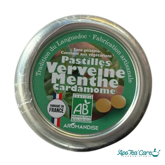 Pastilles Verveine Menthe Cardamome BIO Confiserie Traditionnelle du Languedoc