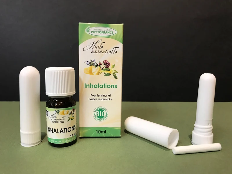 Pack inhalation : 1 synergie d'huiles essentielles et 2 bâtons inhalateurs pour le nez