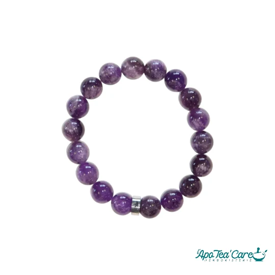 Bracelet Améthyste Perles rondes 10 mm
