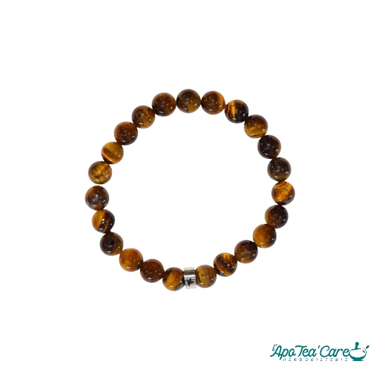 Bracelet Oeil de Tigre Perles rondes 8 mm Format Poignet Normal ou Large