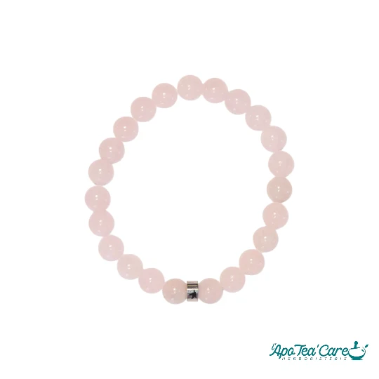 Bracelet Quartz Rose Perles rondes 8 mm