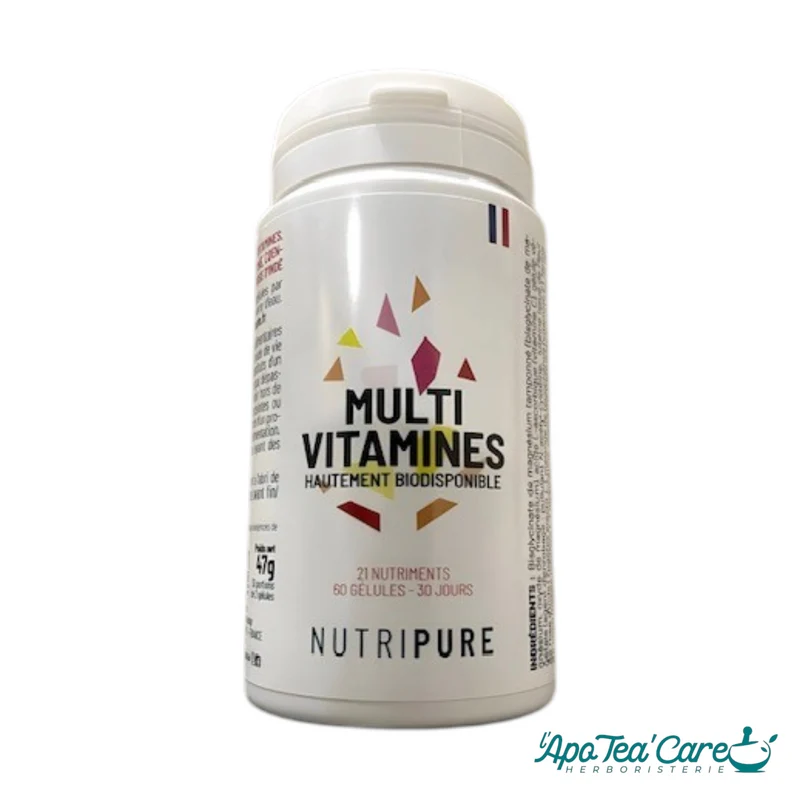 Multivitamines 60 Gélules Nutripure - Vitalité, Énergie & Immunité