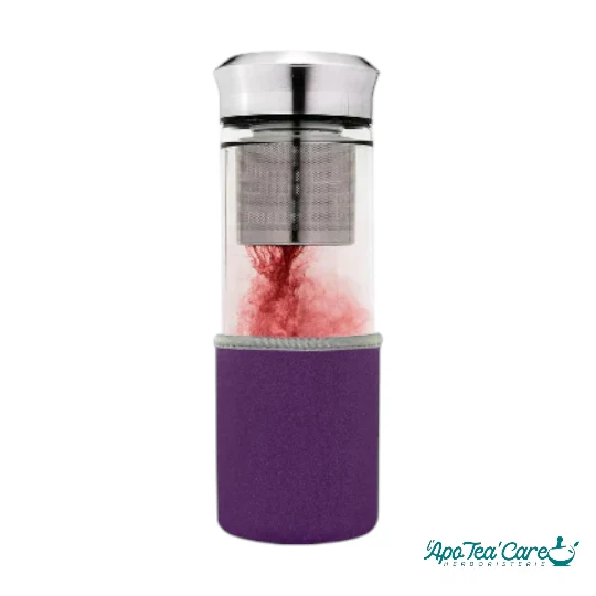 Creano Théière Teamaker Bouteille de Thé à Emporter en Verre avec Passoire