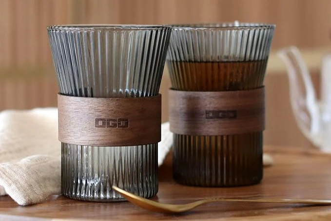 Lot de 2 Tasses Karl 250ml en Verre Borosilicate Graphite