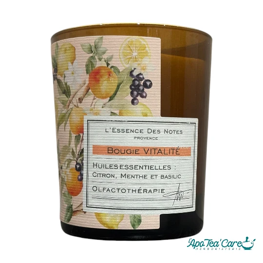 Bougie Vitalité Soleil de Méditerranée 180G L'Essence des Notes