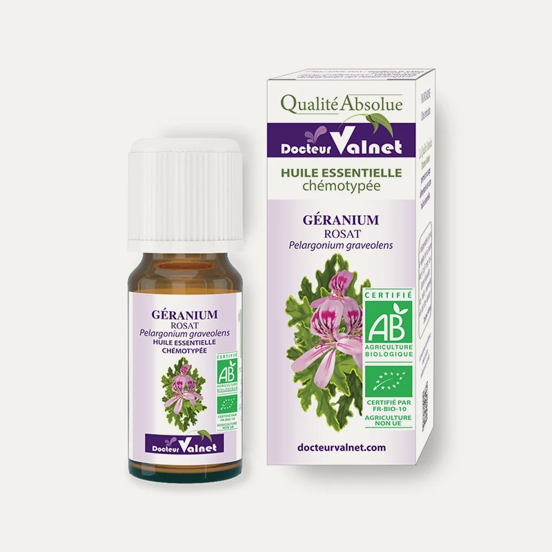 Huile essentielle Géranium rosat Bio Dr Valnet