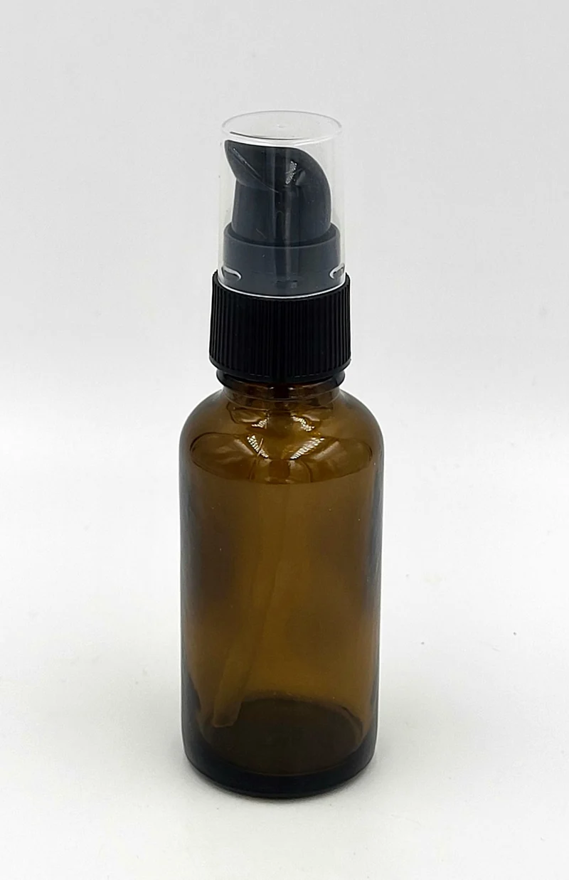 Flacon pompe en verre ambré 30 mL