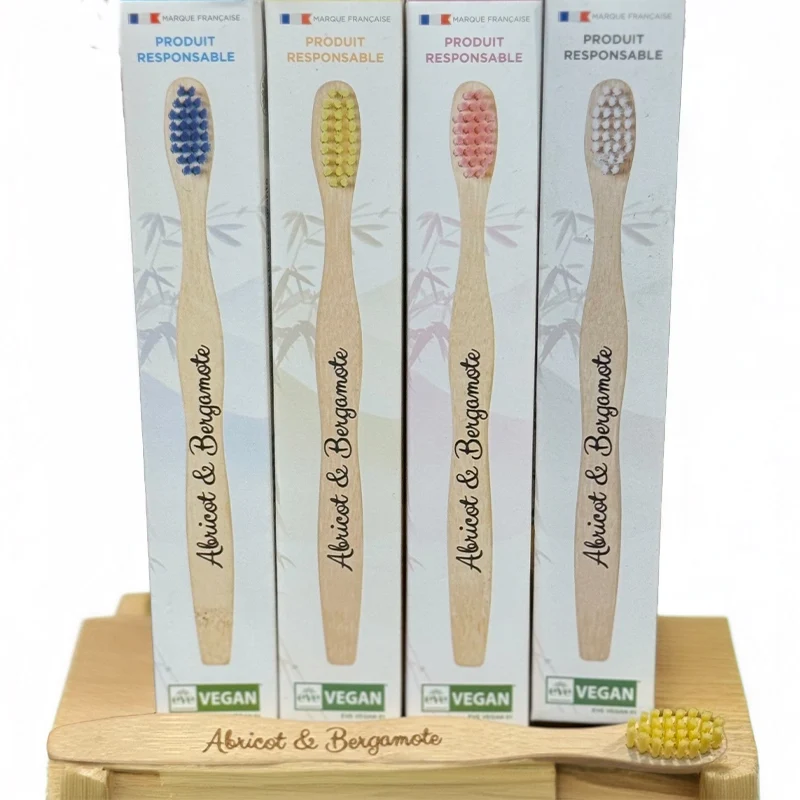 Brosse à dents enfants colorée en bambou