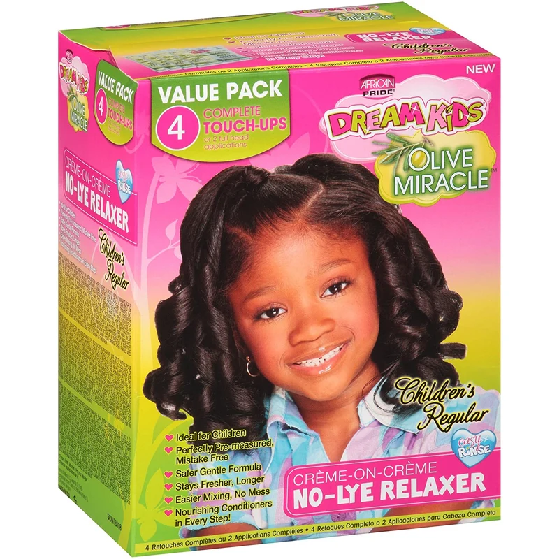 AFRICAN PRIDE OLIVE MIRACLE DREAM KIDS≡ Kit 4 Défrisant Pour Enfant "Normal"