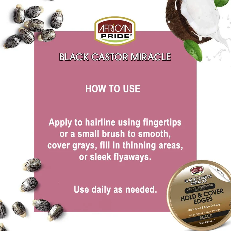 AFRICAN PRIDE BLACK CASTOR MIRACLE ≡ Edge Gel Noir