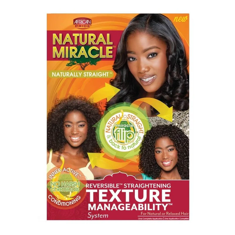 AFRICAN PRIDE NATURAL MIRACLE ≡ Kit Texture Manageability Reversible Straightening