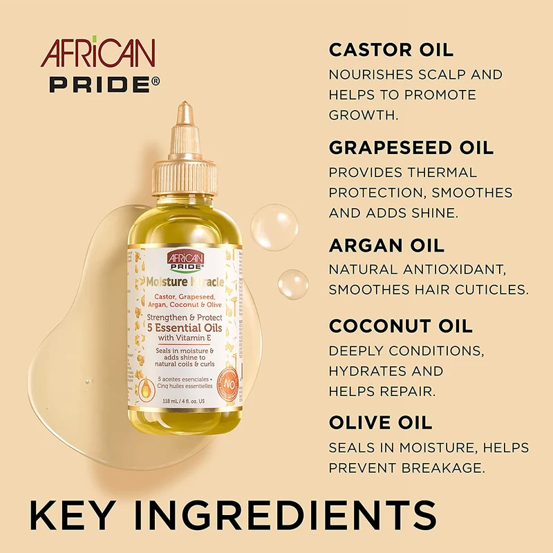 AFRICAN PRIDE MOISTURE MIRACLE ≡ 5 Huiles Essentielles