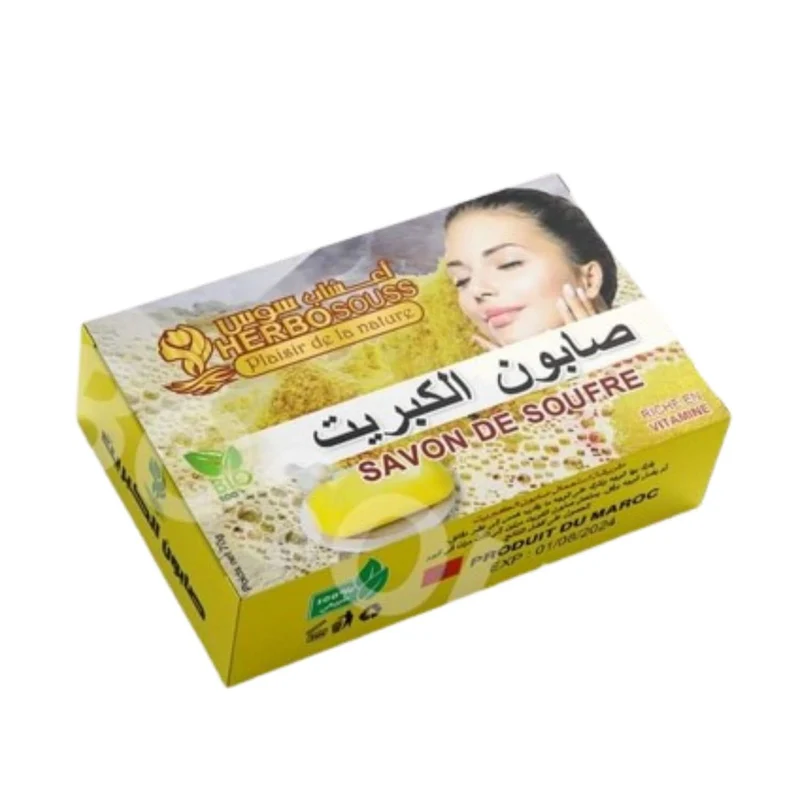 Savon au Soufre Naturel 70g – Soin Purifiant