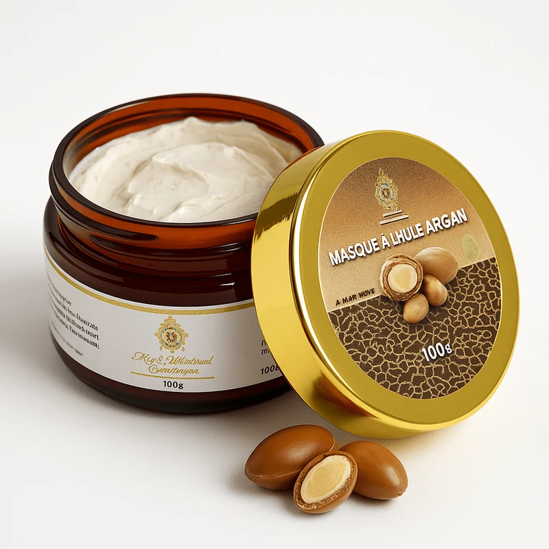 Masque Visage Huile Argan 100g | Hydratation Profonde et Effet Coup d’Éclat