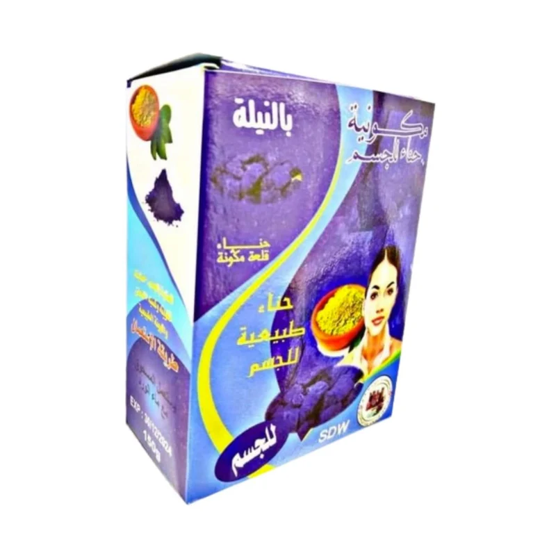 Henné Corporelle à la Poudre de Nila Bleu Saharien 150g | Rituel Bain Marocain Naturel