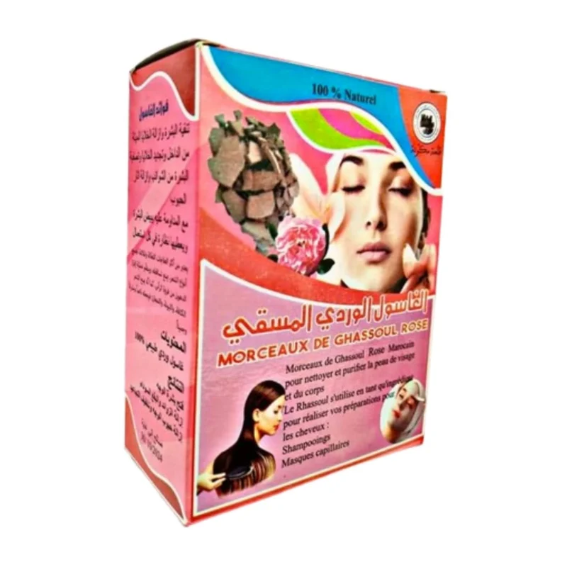 Ghassoul en morceaux 150g au rose | Argile Naturelle du Maroc