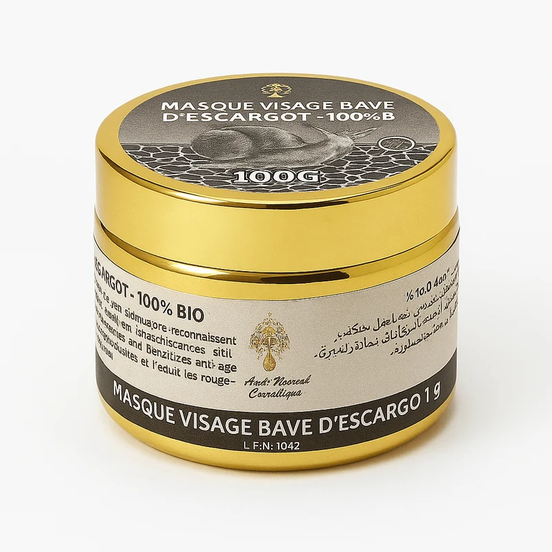 Masque visage Bave Escargot 100g | Soin réparateur peaux abîmées – Maroc